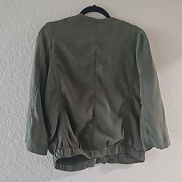 H&M conscious collection olive green jacket with gemstone pockets - Picture 2 of 5